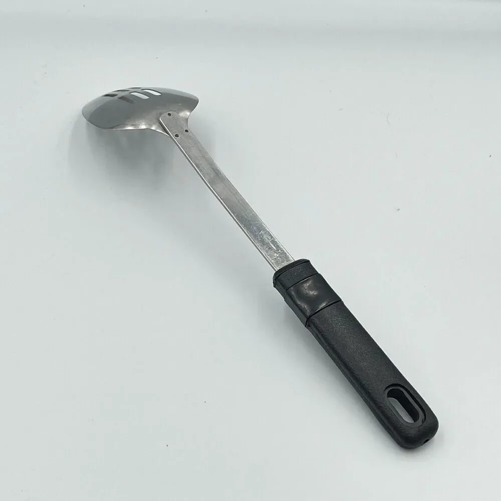 Best Results EKCO Stainless Slotted Kitchen Spoon Cooking Black Plastic Handle